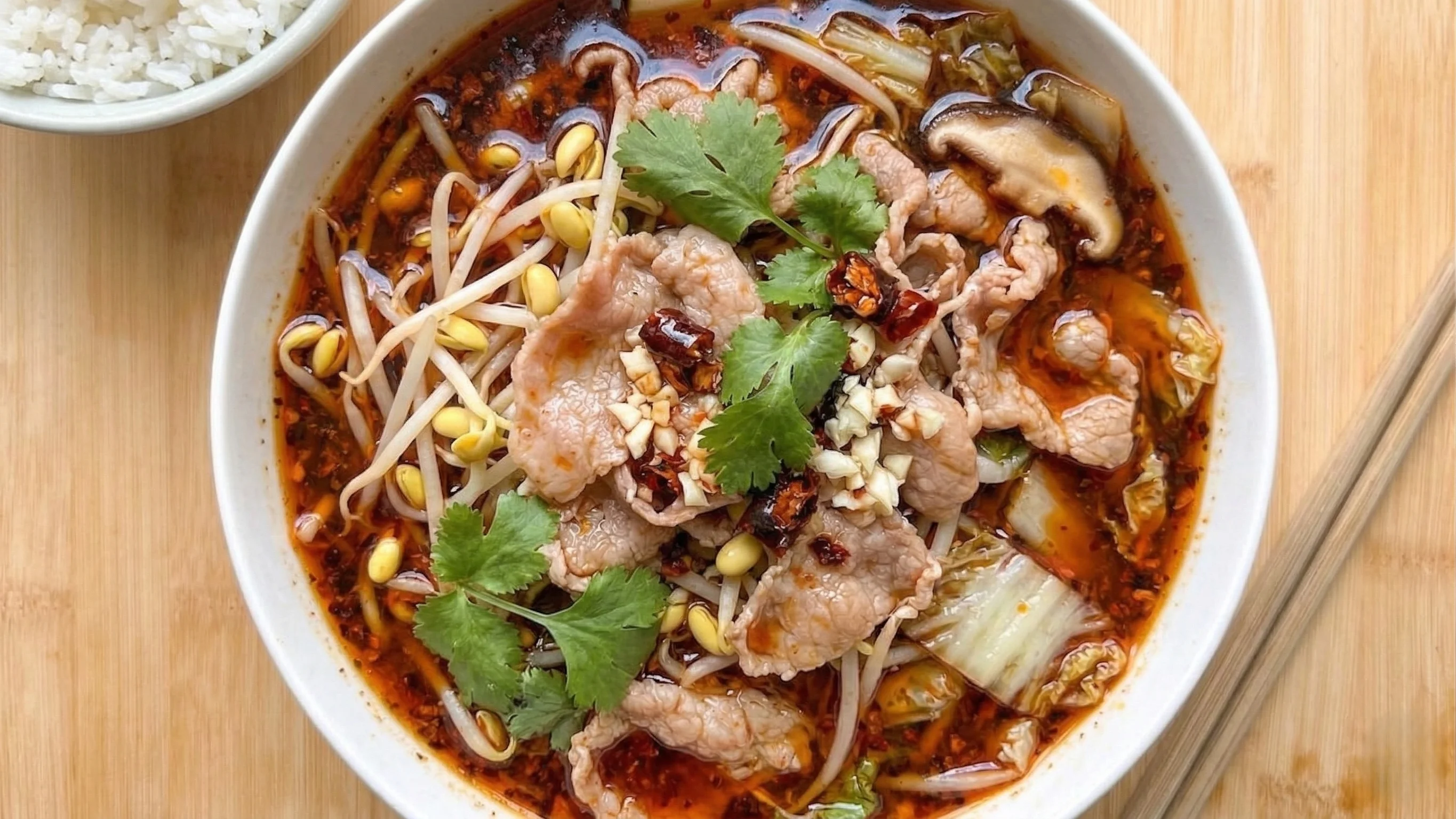 Boiled Meat Slices (水煮肉片) at Spicy Wok Szechuan Cuisine in Ranchlands, Calgary NW